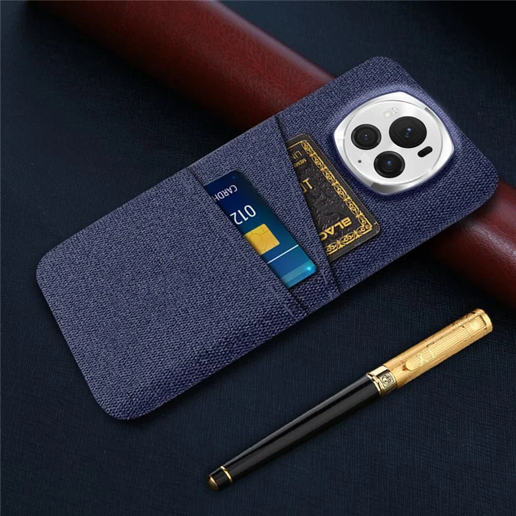 For Honor Magic6 Pro 5G Cloth Texture Phone Case Dual Card Holder PC Cover