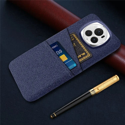 For Honor Magic6 Pro 5G Cloth Texture Phone Case Dual Card Holder PC Cover