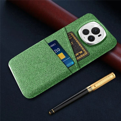 For Honor Magic6 Pro 5G Cloth Texture Phone Case Dual Card Holder PC Cover