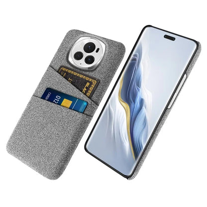 For Honor Magic6 Pro 5G Cloth Texture Phone Case Dual Card Holder PC Cover