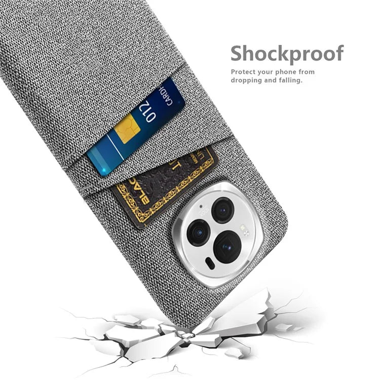 For Honor Magic6 Pro 5G Cloth Texture Phone Case Dual Card Holder PC Cover