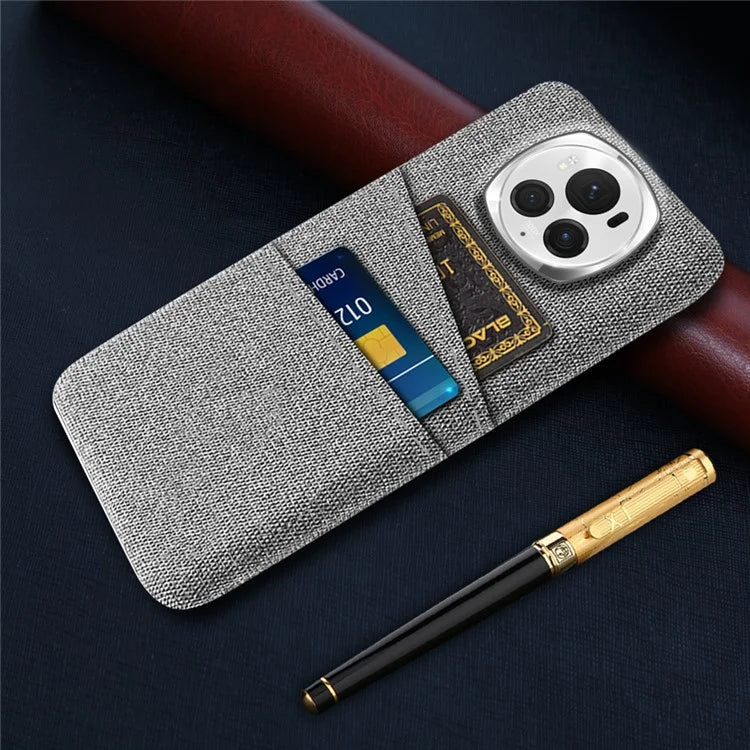 For Honor Magic6 Pro 5G Cloth Texture Phone Case Dual Card Holder PC Cover