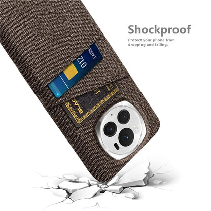 For Honor Magic6 Pro 5G Cloth Texture Phone Case Dual Card Holder PC Cover