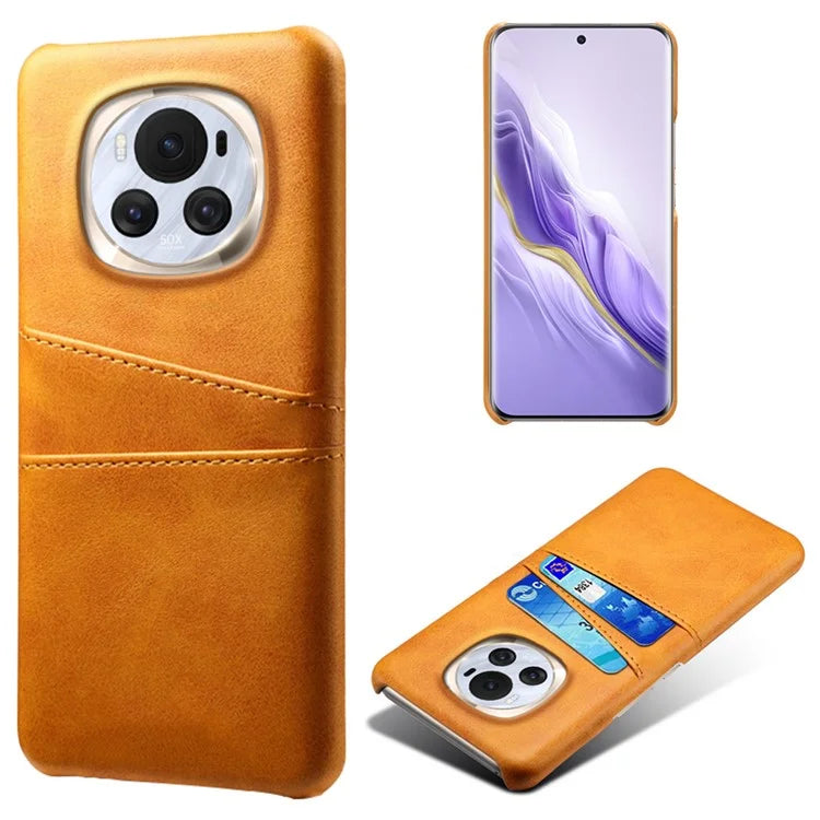 For Honor Magic6 5G Case Leather+PC Dual Card Holder Protective Shell
