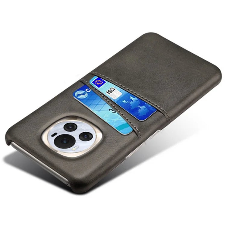 For Honor Magic6 5G Case Leather+PC Dual Card Holder Protective Shell
