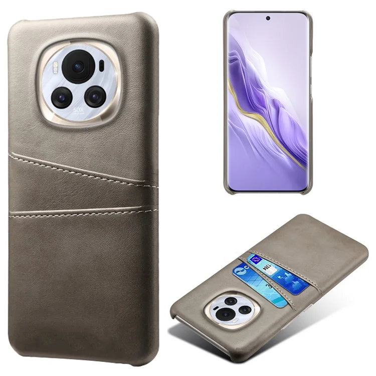 For Honor Magic6 5G Case Leather+PC Dual Card Holder Protective Shell