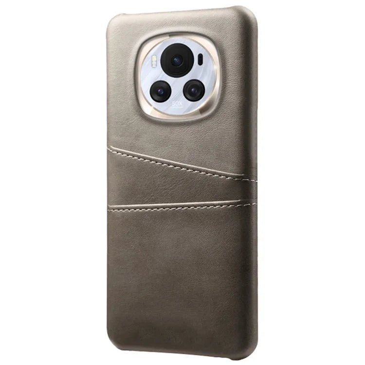 For Honor Magic6 5G Case Leather+PC Dual Card Holder Protective Shell