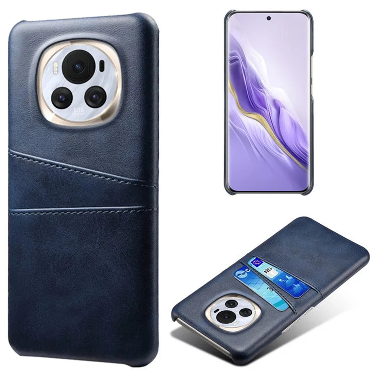 For Honor Magic6 5G Case Leather+PC Dual Card Holder Protective Shell
