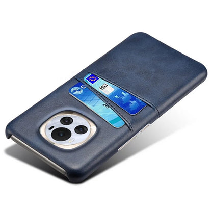 For Honor Magic6 5G Case Leather+PC Dual Card Holder Protective Shell