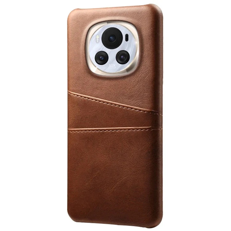 For Honor Magic6 5G Case Leather+PC Dual Card Holder Protective Shell
