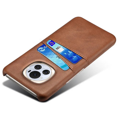 For Honor Magic6 5G Case Leather+PC Dual Card Holder Protective Shell