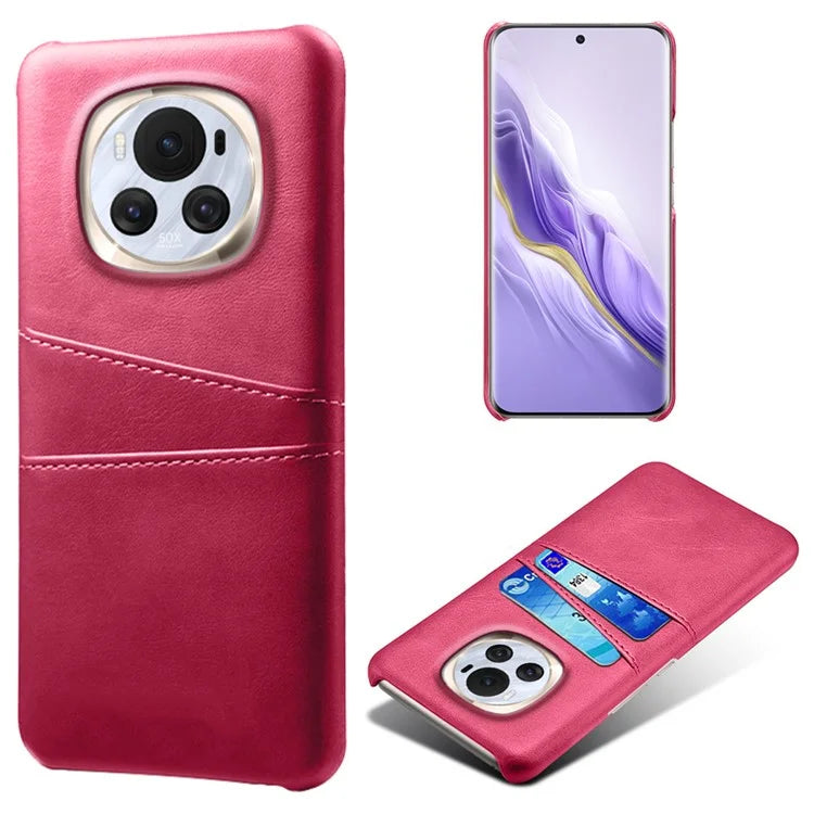 For Honor Magic6 5G Case Leather+PC Dual Card Holder Protective Shell