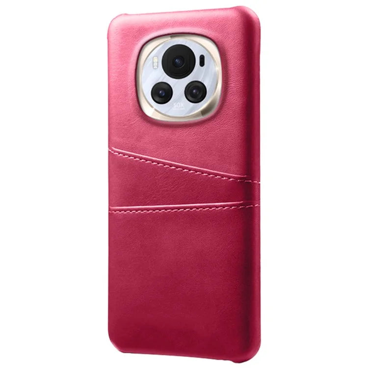 For Honor Magic6 5G Case Leather+PC Dual Card Holder Protective Shell