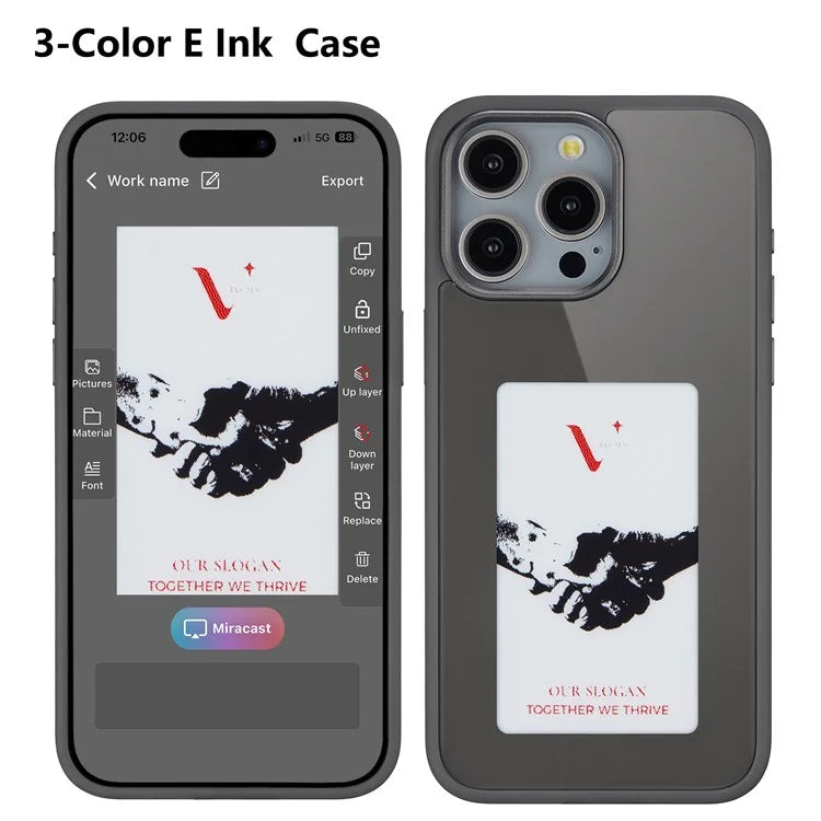 E Ink Case for iPhone 15 Pro Max NFC Showcase Any Image