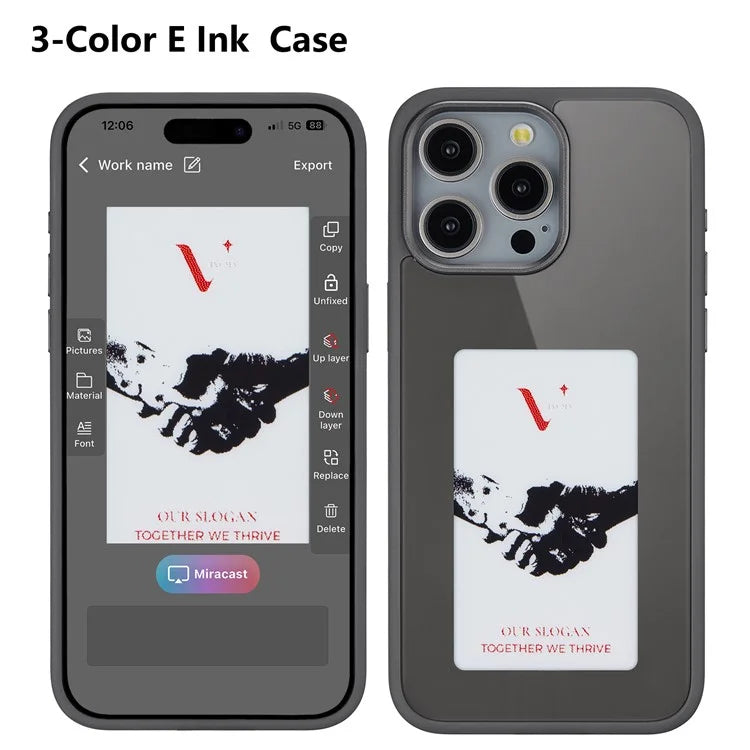 E Ink Case for iPhone 15 Pro NFC Display Any Image
