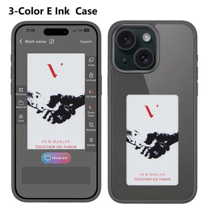 E Ink Case for iPhone 15 NFC Display Your Favorite Image