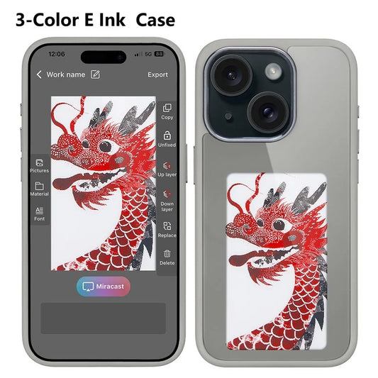 E Ink Screen Case for iPhone 15 NFC Custom Any Image