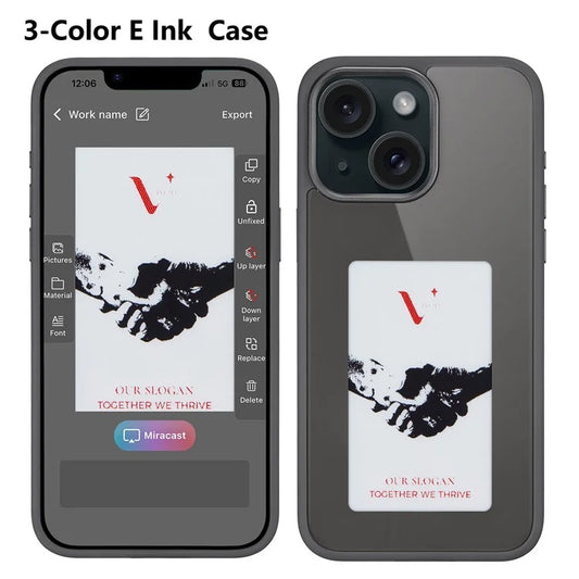 E Ink Case for iPhone 14 / 13 NFC Display Any Image or Design
