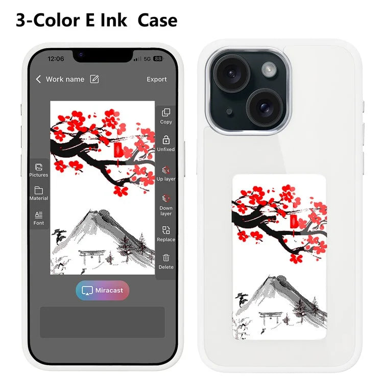 E Ink Cover for iPhone 14 / 13 NFC Display Any Image You Want