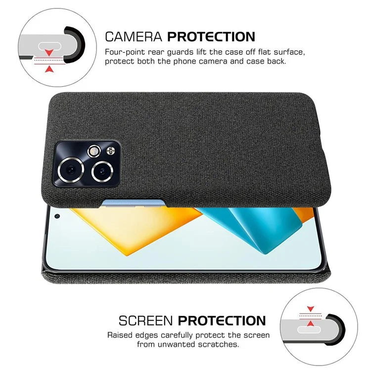 For Honor 90 GT 5G Phone Case Solid Color Hard PC+Cloth Phone Cover