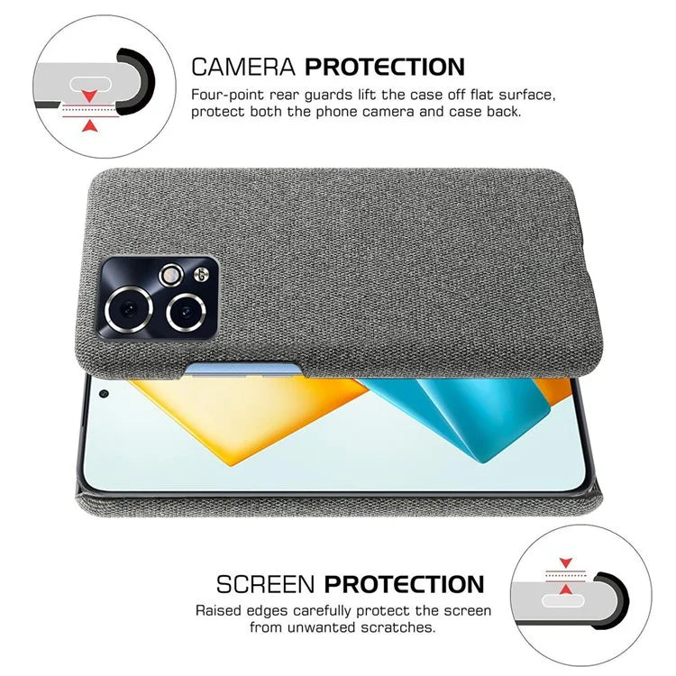 For Honor 90 GT 5G Phone Case Solid Color Hard PC+Cloth Phone Cover