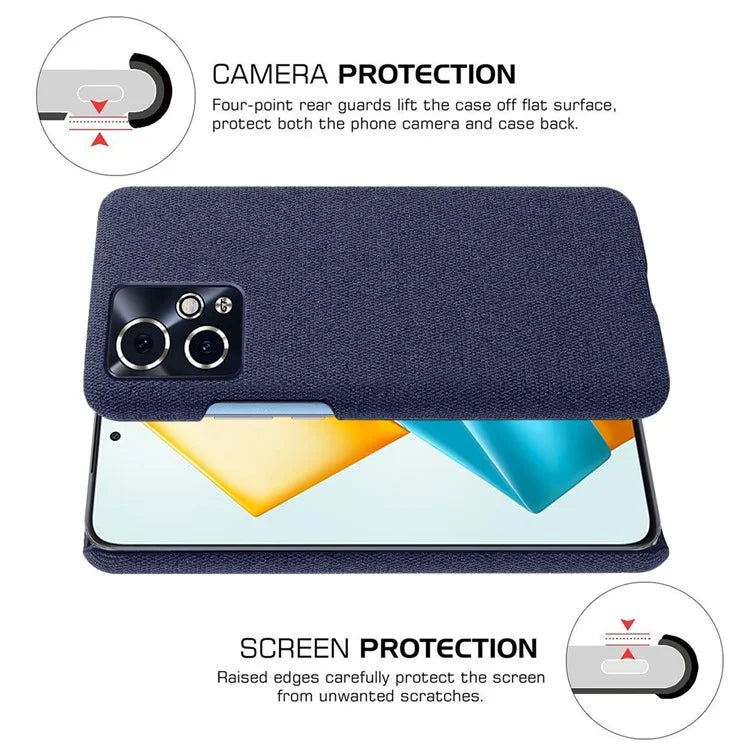 For Honor 90 GT 5G Phone Case Solid Color Hard PC+Cloth Phone Cover
