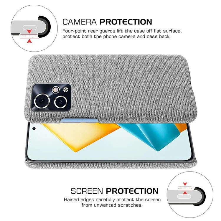 For Honor 90 GT 5G Phone Case Solid Color Hard PC+Cloth Phone Cover