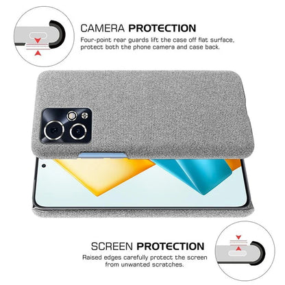 For Honor 90 GT 5G Phone Case Solid Color Hard PC+Cloth Phone Cover