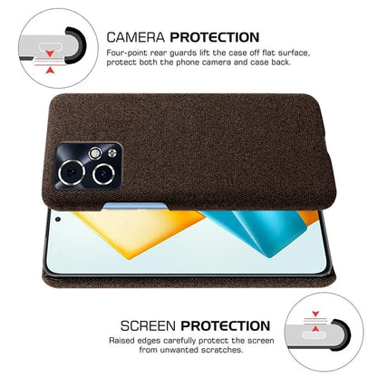 For Honor 90 GT 5G Phone Case Solid Color Hard PC+Cloth Phone Cover