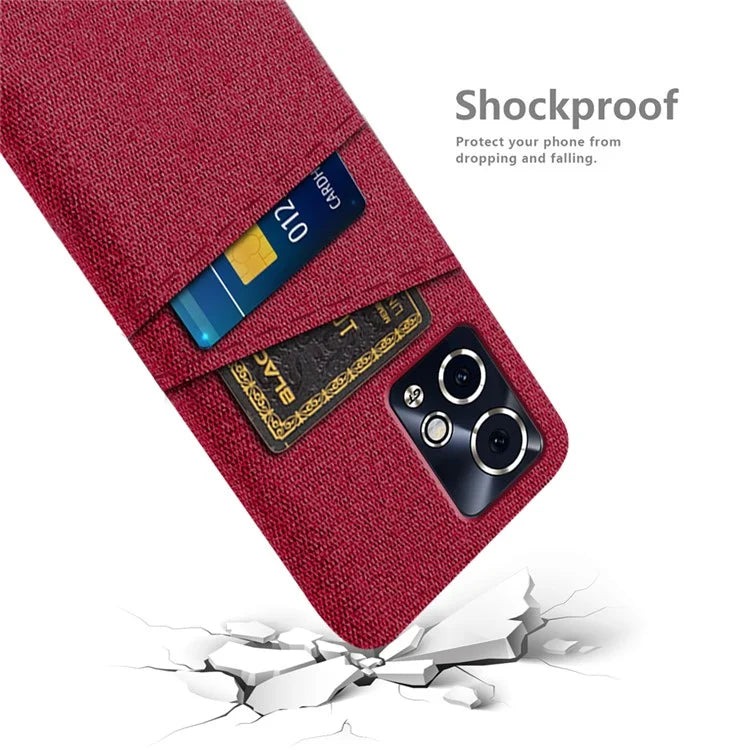 For Honor 90 GT 5G Case Cloth Texture PC Phone Cover with Dual Card Holder