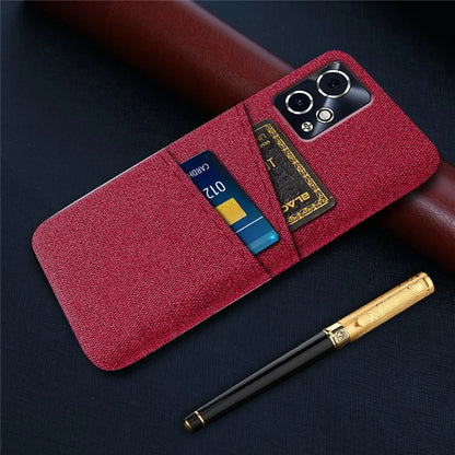 For Honor 90 GT 5G Case Cloth Texture PC Phone Cover with Dual Card Holder