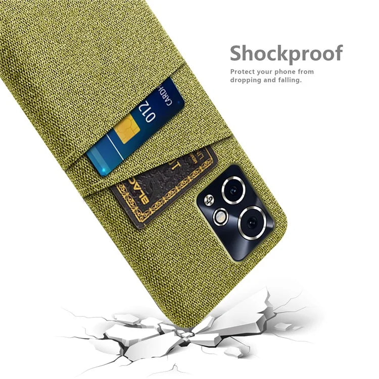 For Honor 90 GT 5G Case Cloth Texture PC Phone Cover with Dual Card Holder