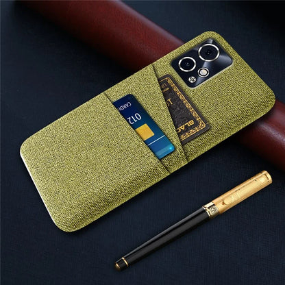 For Honor 90 GT 5G Case Cloth Texture PC Phone Cover with Dual Card Holder