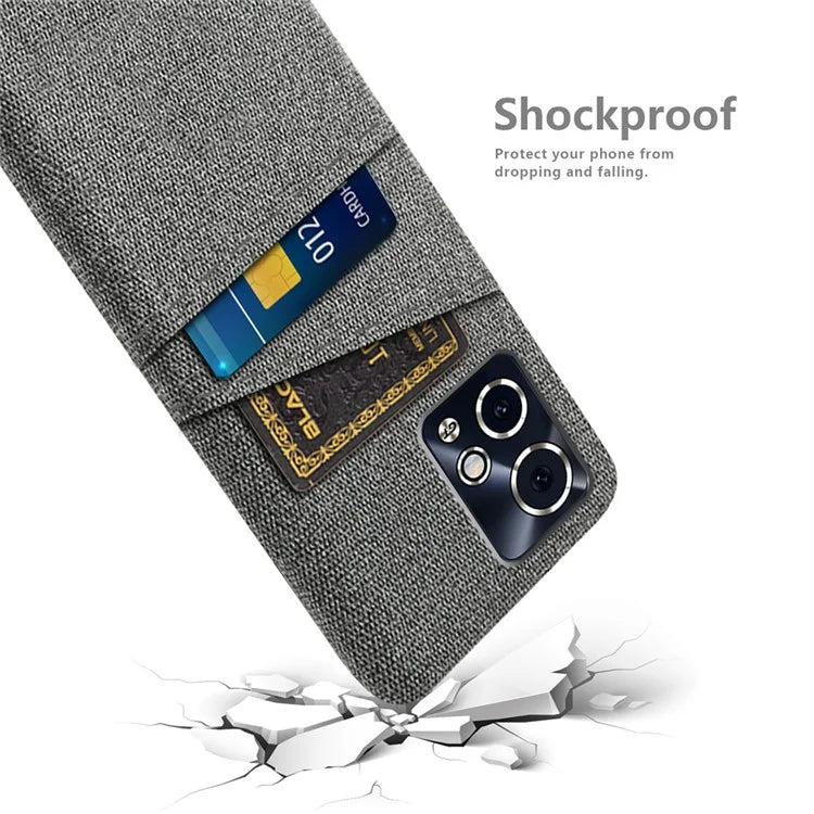 For Honor 90 GT 5G Case Cloth Texture PC Phone Cover with Dual Card Holder
