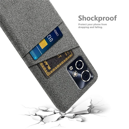 For Honor 90 GT 5G Case Cloth Texture PC Phone Cover with Dual Card Holder