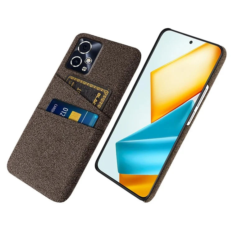 For Honor 90 GT 5G Case Cloth Texture PC Phone Cover with Dual Card Holder