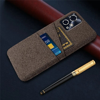 For Honor 90 GT 5G Case Cloth Texture PC Phone Cover with Dual Card Holder
