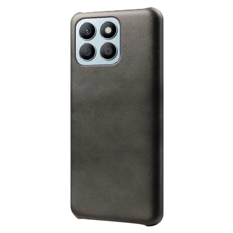 For Honor X8b 4G Phone Case Calf Texture PU Leather Hard PC Back Cover