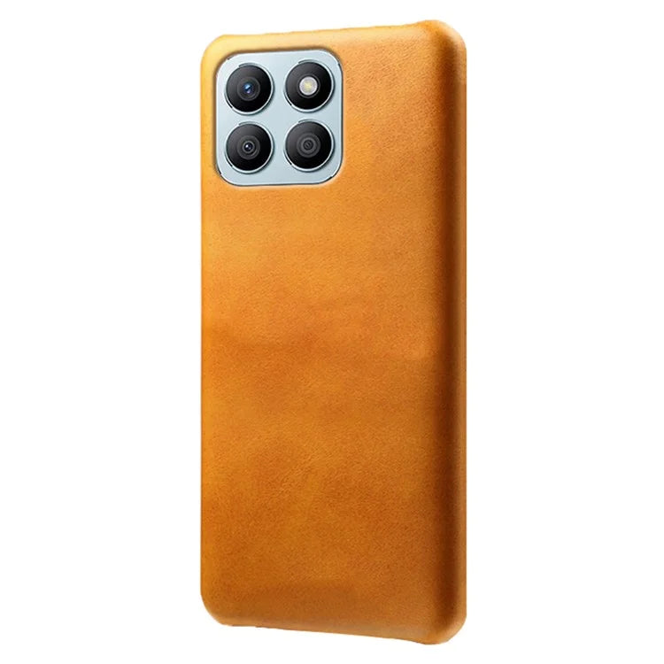 For Honor X8b 4G Phone Case Calf Texture PU Leather Hard PC Back Cover