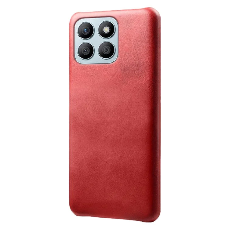 For Honor X8b 4G Phone Case Calf Texture PU Leather Hard PC Back Cover