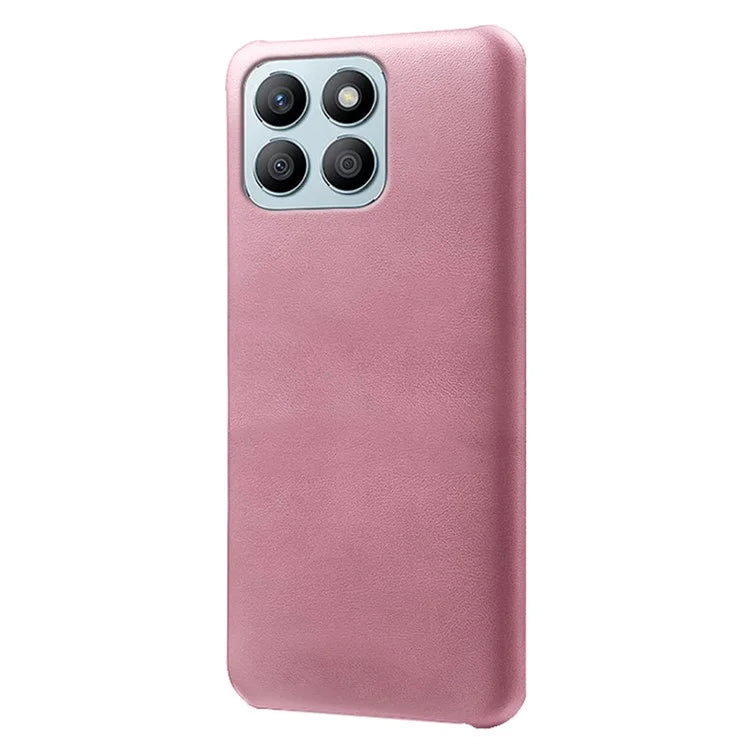 For Honor X8b 4G Phone Case Calf Texture PU Leather Hard PC Back Cover