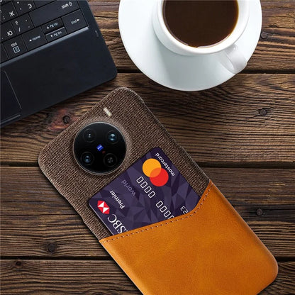 For vivo X100 Pro 5G Protective Case with Card Holder PU Leather+PC Scratch Resistant