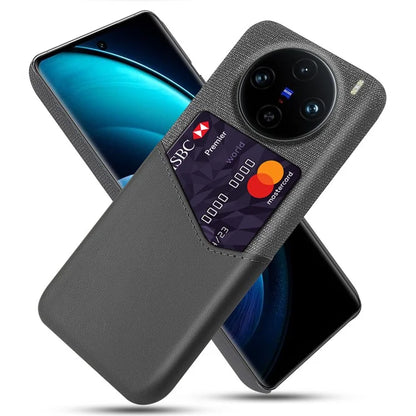 For vivo X100 Pro 5G Protective Case with Card Holder PU Leather+PC Scratch Resistant