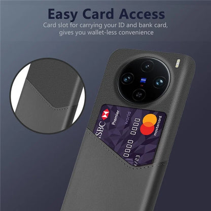 For vivo X100 Pro 5G Protective Case with Card Holder PU Leather+PC Scratch Resistant