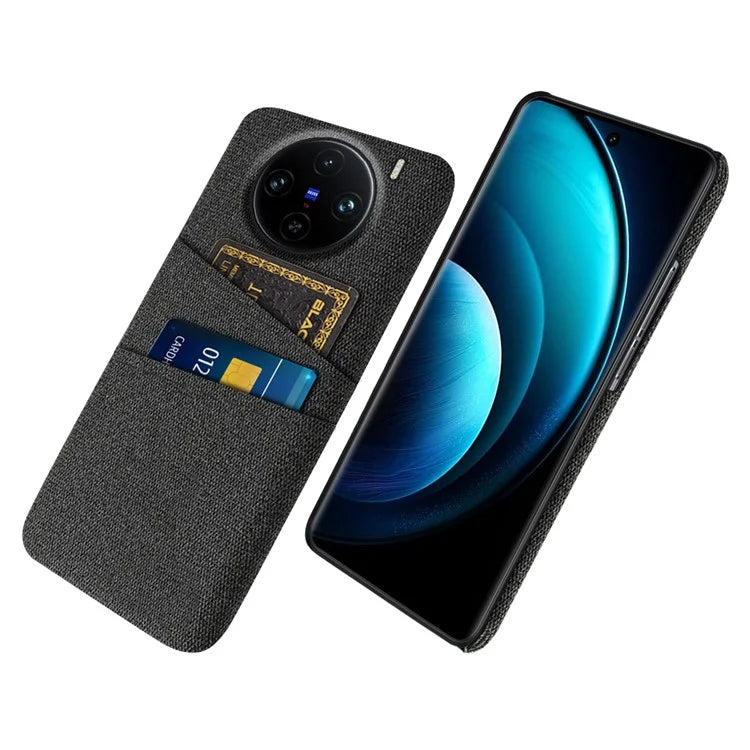 For vivo X100 Pro 5G Cell Phone Case Dual Card Slots Hard PC Back Shell