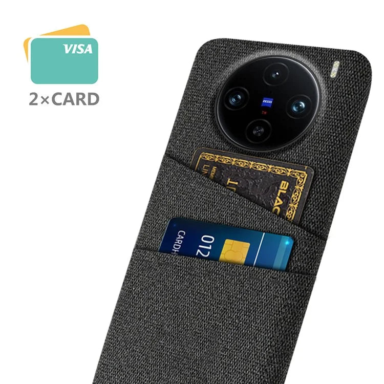 For vivo X100 Pro 5G Cell Phone Case Dual Card Slots Hard PC Back Shell