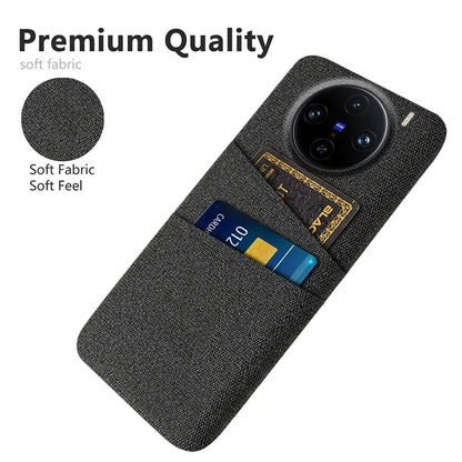 For vivo X100 Pro 5G Cell Phone Case Dual Card Slots Hard PC Back Shell