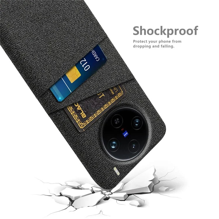 For vivo X100 Pro 5G Cell Phone Case Dual Card Slots Hard PC Back Shell