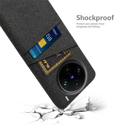 For vivo X100 Pro 5G Cell Phone Case Dual Card Slots Hard PC Back Shell