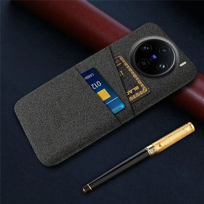 For vivo X100 Pro 5G Cell Phone Case Dual Card Slots Hard PC Back Shell